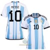 Maglia ufficiale Argentina 3 Star MESSI 10 Mondiali 2022 per Donna